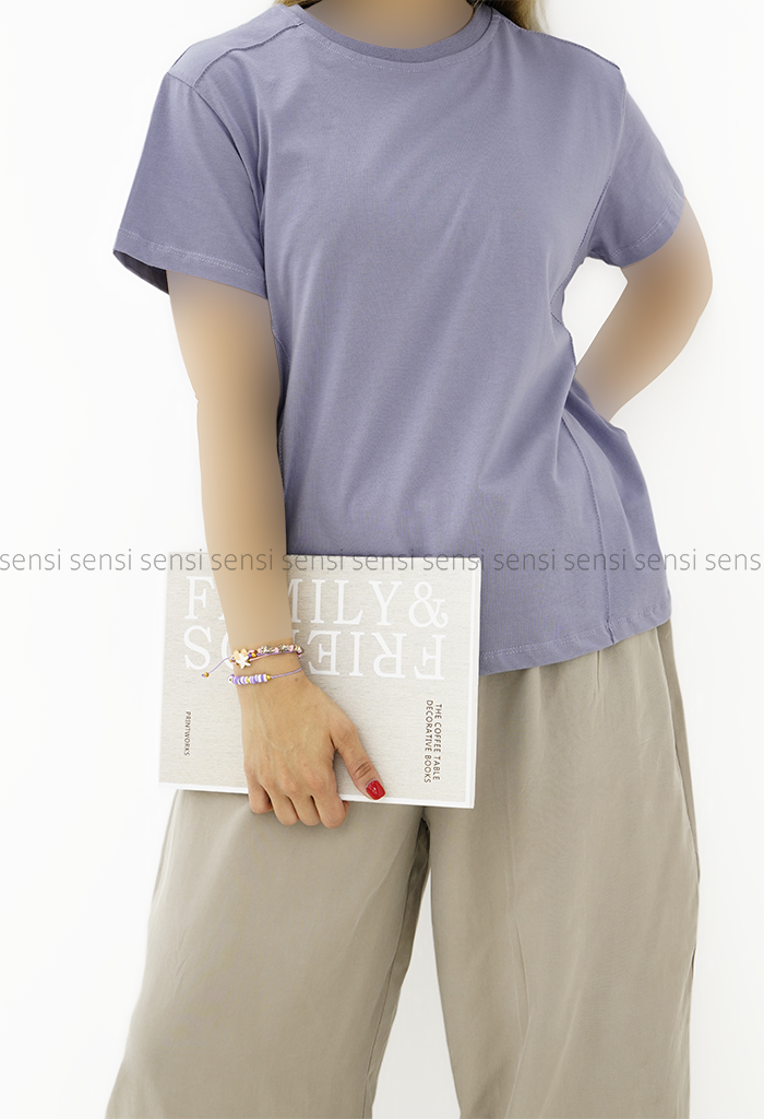 تیشرت زنانه بیسیک جلو دوخت کد1006282